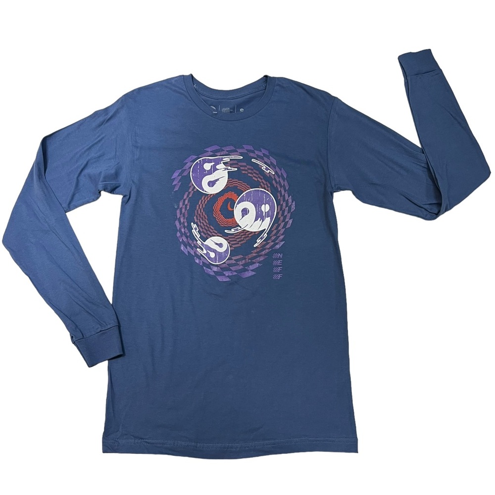 NEFF T-Shirt Graphic Print Tongue Out Crew Long Sleeve Blue Tee - Picture 4 of 13